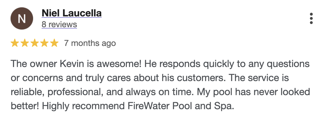 Pool cleaning review from Niel Laucella